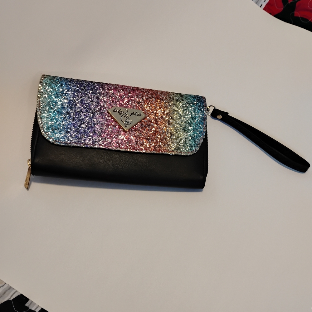 Vintage Y2K Baby Phat Multicolor Glitter Clutch Wallet - Picture 14 of 14